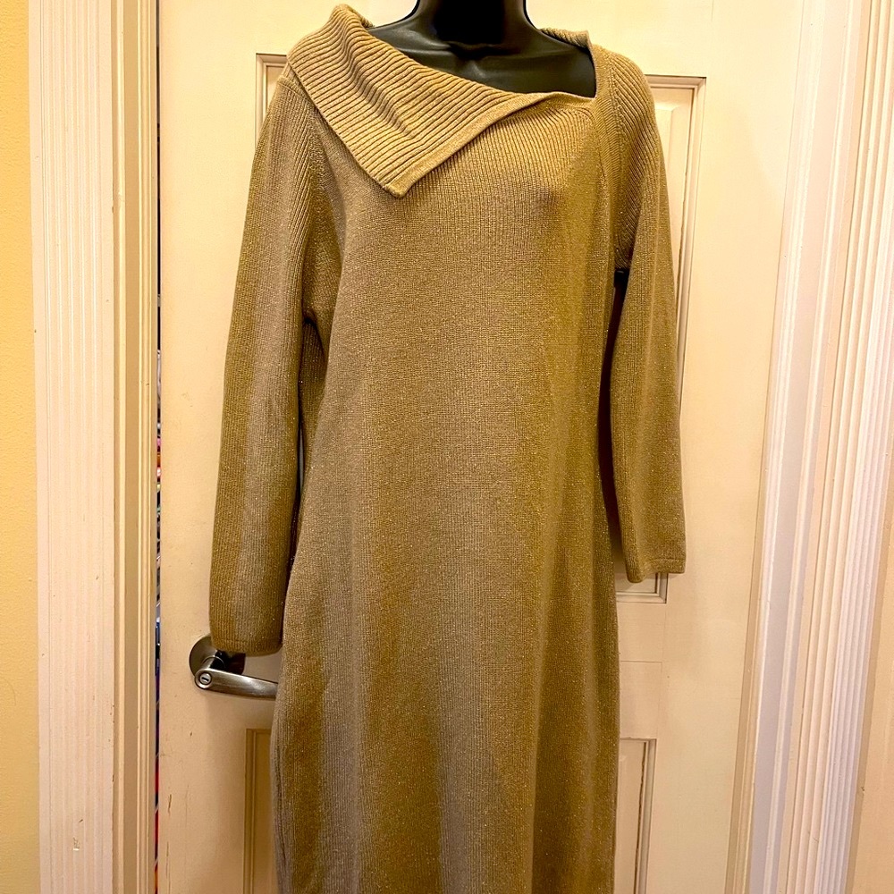 Calvin Klein sweather dress gold . Cute and comfortable. - Picture 6 of 12